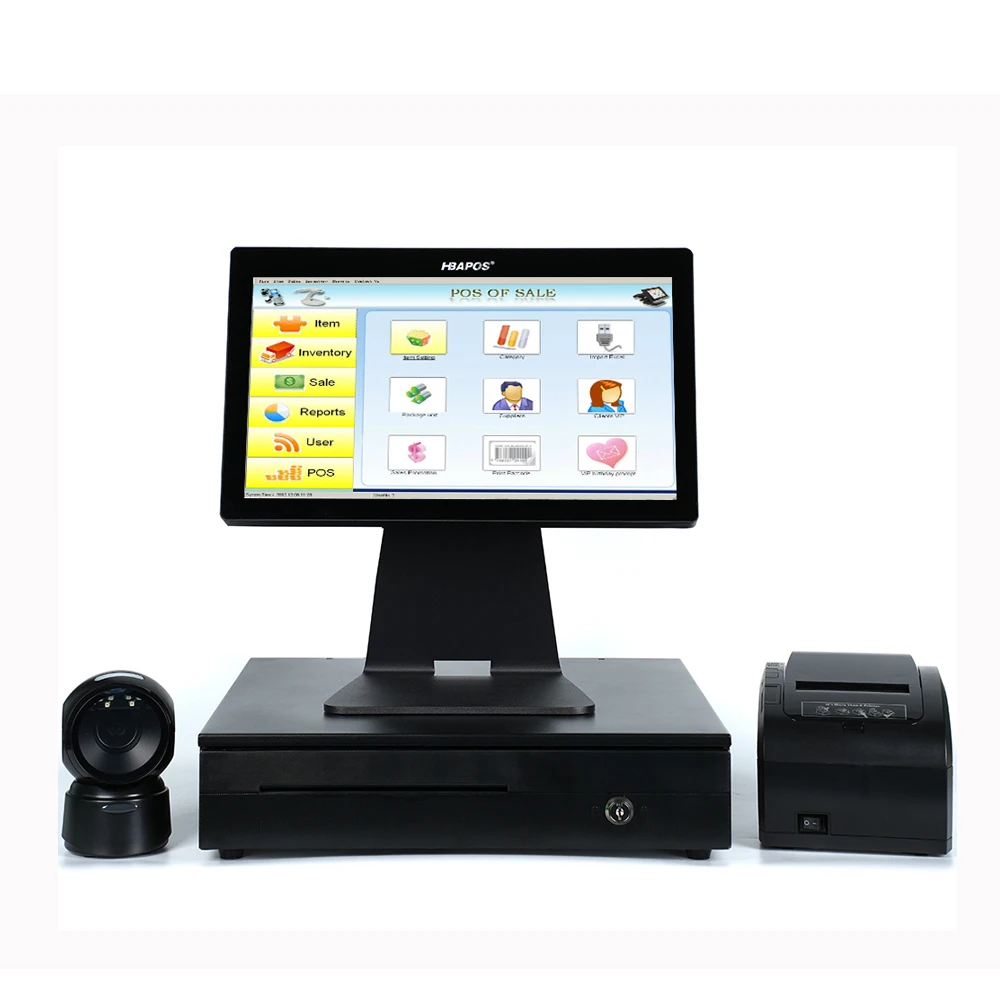 HBAPOS Q2 Cash Register Machine Touch Screen Pos System Oem Odm for Restaurant.
