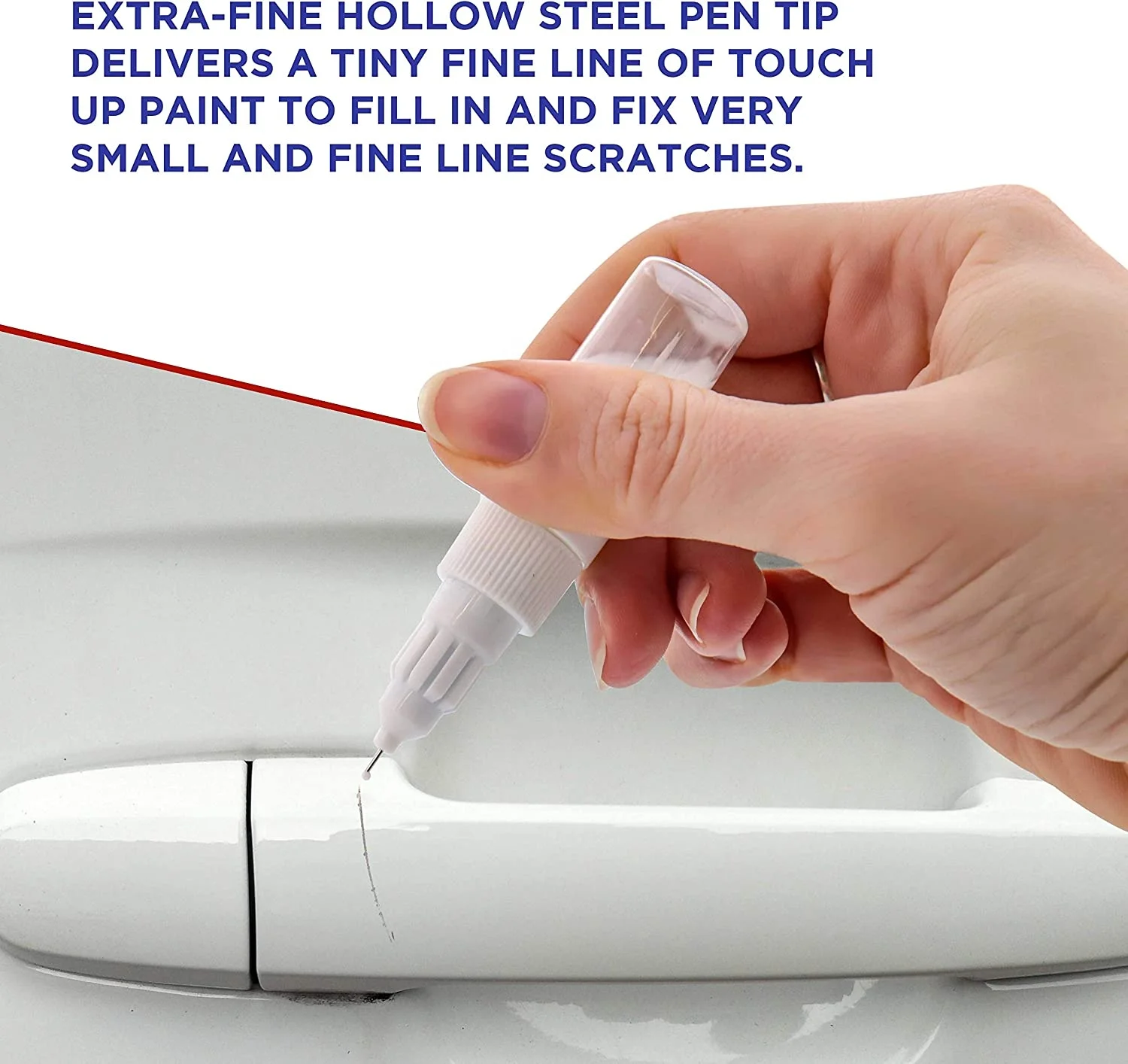 Fillable 2-in-1 Paint Touch-Up Applicator Pens Precision Fine Tip Writer Pen Brush - 10ml Bottle, Mixing Ball,Needle