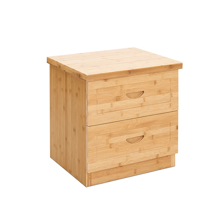 2 tier modern storage cabinet bedroom bamboo bedside table drawers simple and stylish