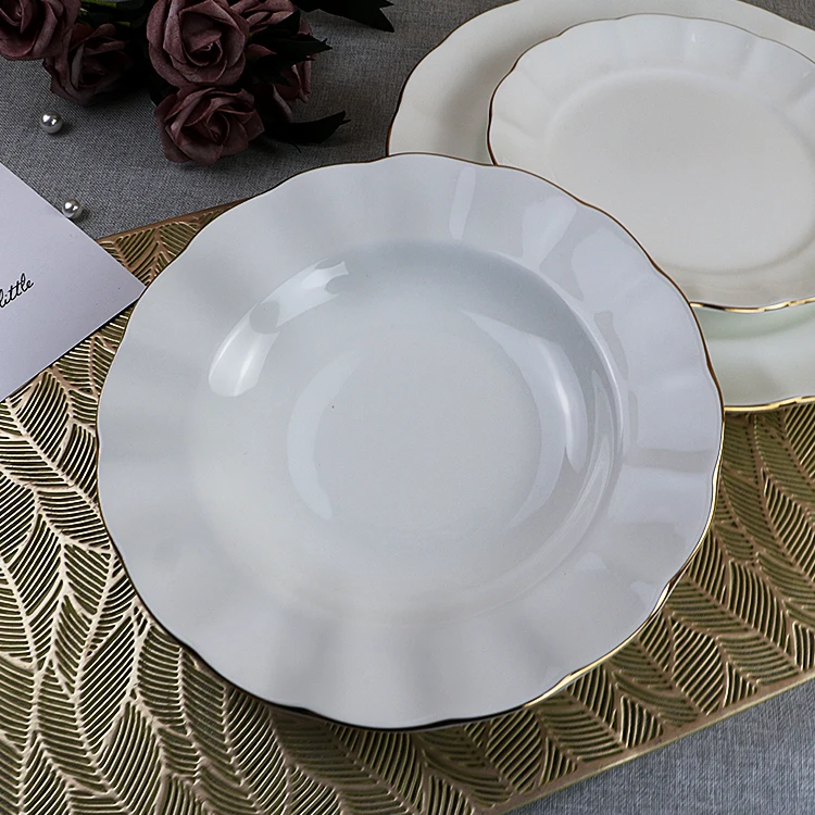 wholesale dinnerware 24pcs Nordic style dinnerware set soup plate business gift wholesale dinner plate