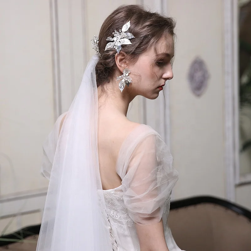 Большой с украшением в виде кристаллов Свадебные туфли со стразами заколки для волос Необычные декоративные свадебные аксессуары