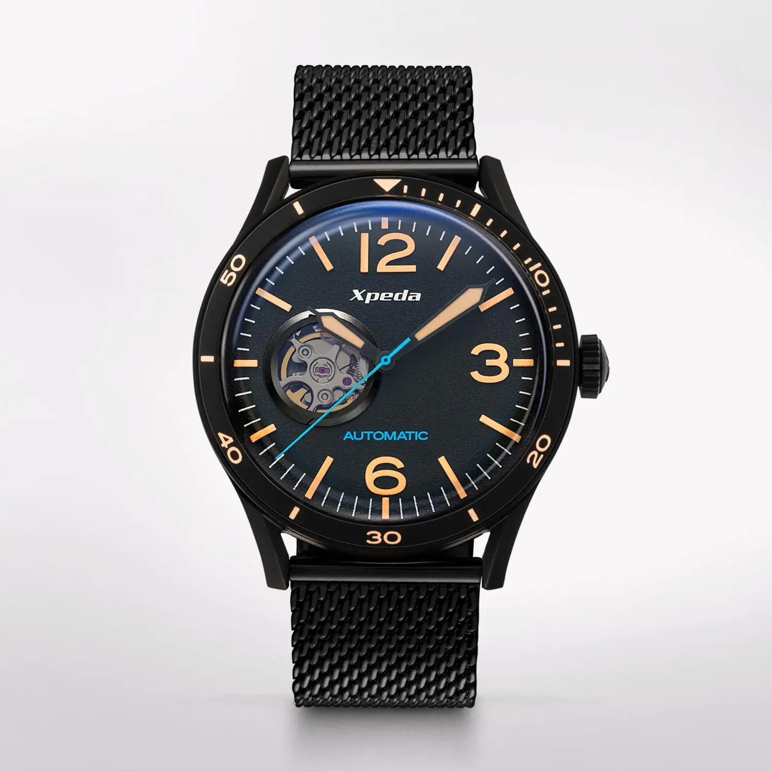 TIMEBOX TC807A2 Лидер продаж автоматические механические водонепроницаемые мужские наручные часы из нержавеющей стали с сетчатым браслетом 5 атм