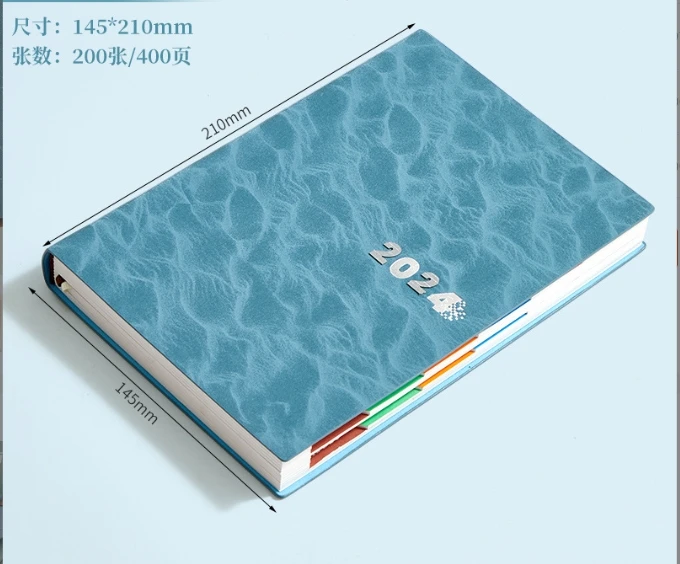 2024-2025 Planner Color  Calendar Plan Office 365 Days Notebook Customise Business Diary Printed Agenda PU Leather A5