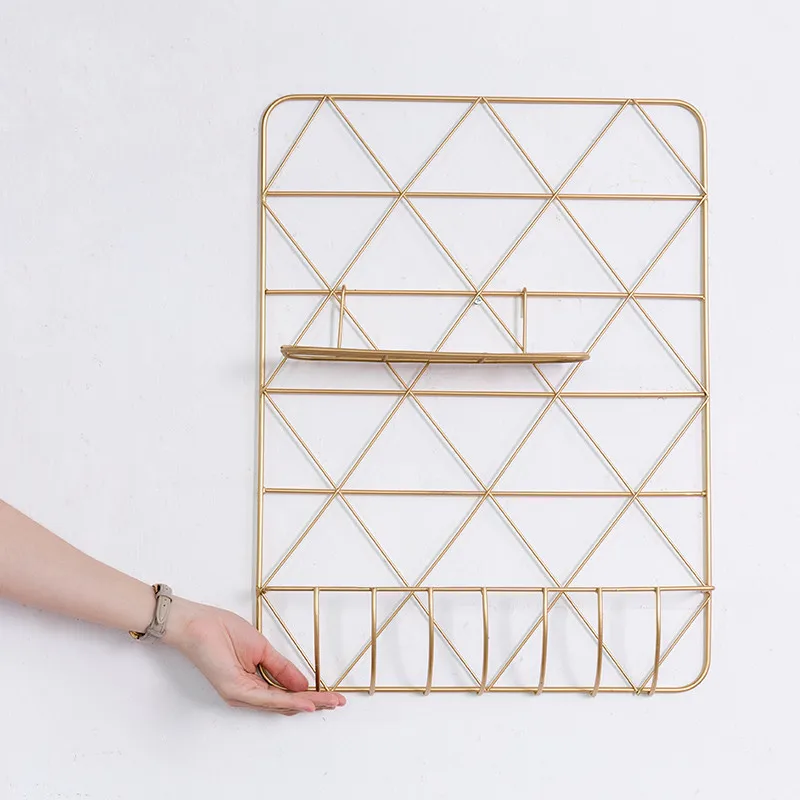 Wall Mounted Art Home Decor Accessories Gold Metal Wall & Display Shelves