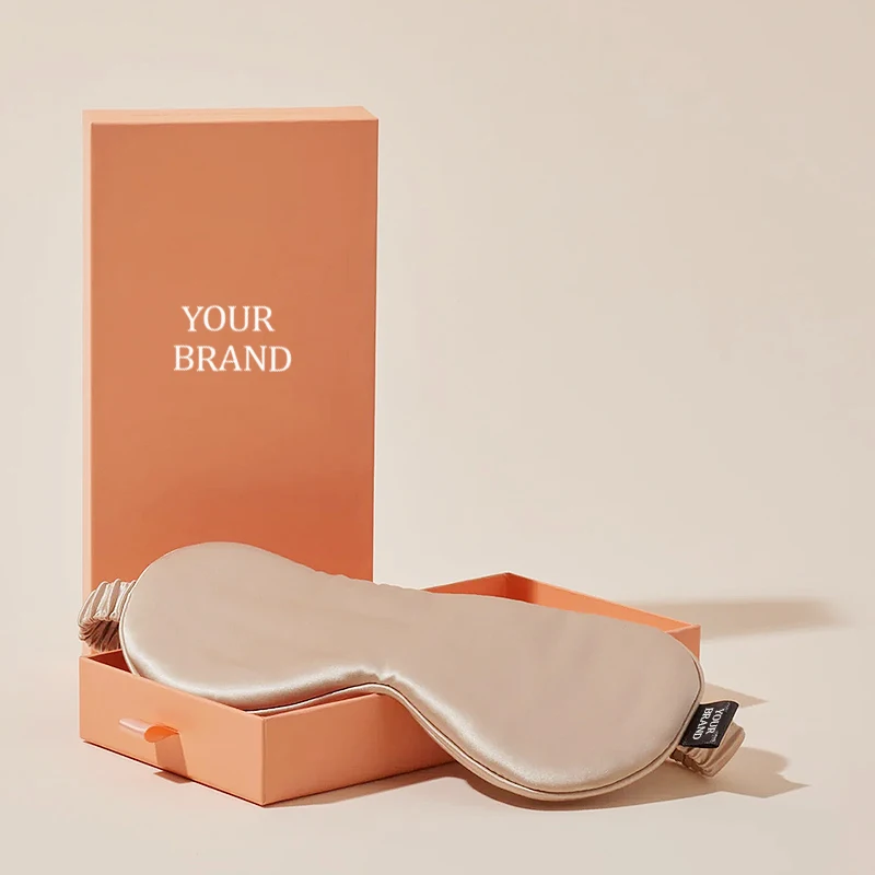 Factory Custom Embroidery logo Silk Eye Mask With Sleeping 100% Mulberry Sleep Box