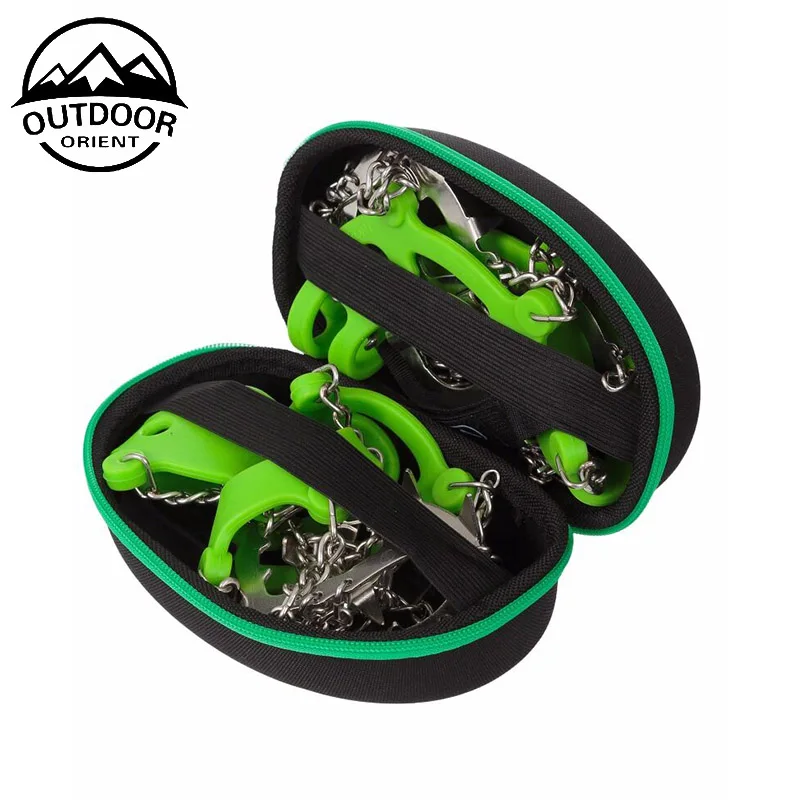 Hiking Crampons Ice Snow Grips Traction spikes Shoes Grips with Anti Slip 14 Teeth Stainless Steel Spikes Protect Hiking Crampon