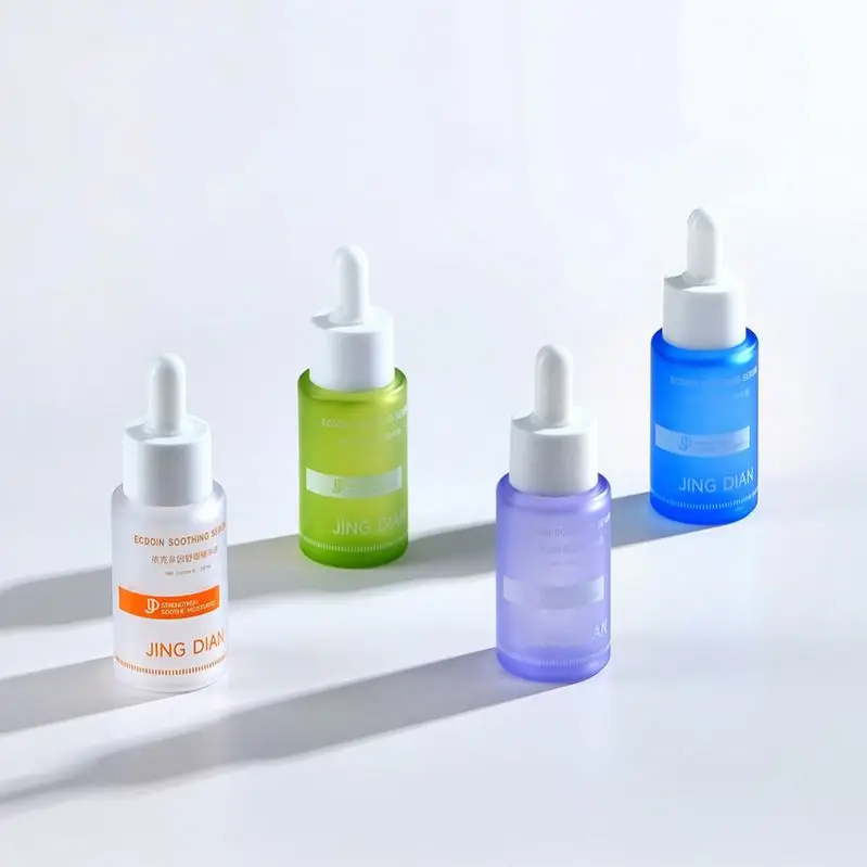hot sale empty Gradation Cylindrical glass oil bottle essential oil bottle dropper frosted serum bottle