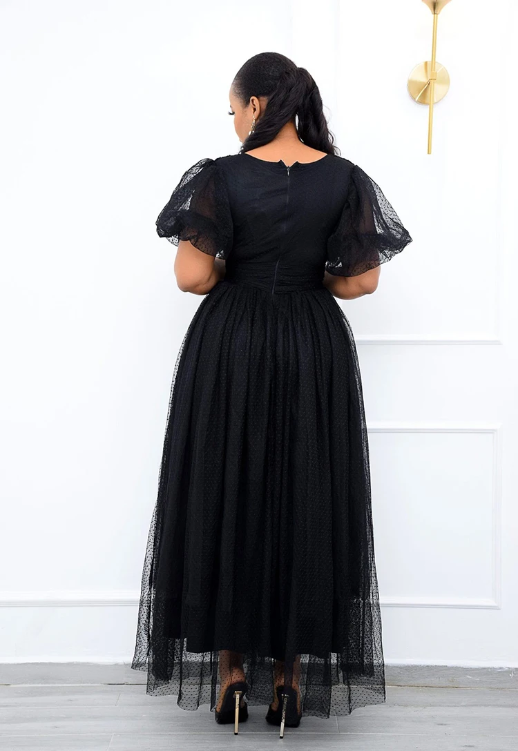 Purple Skirt Ruffles Tulle Birthday Party Dresses Transparent Mesh V Neck Evening Dress For Women