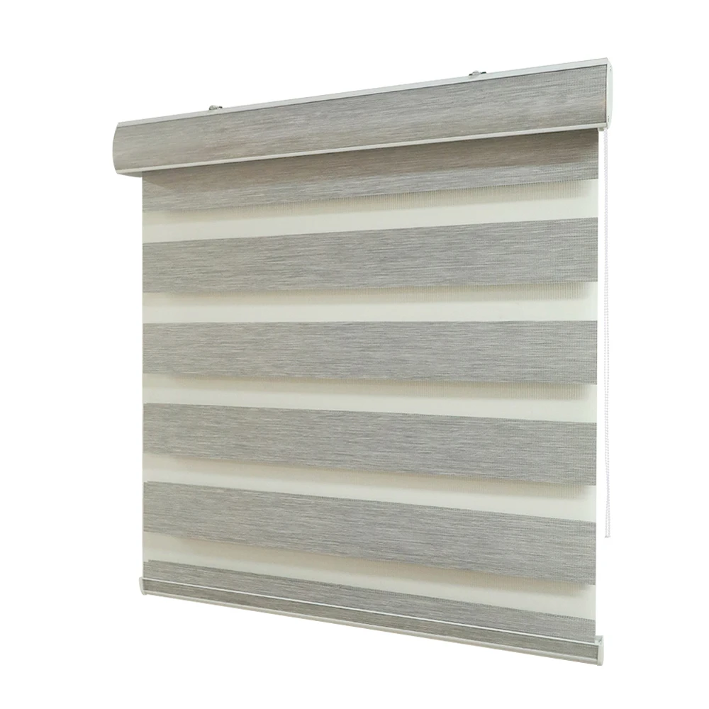 High Quality Custom Color Sunscreen Day Night Motor Motorized Window Zebra Blinds  Polyester Zebra Blinds For Windows