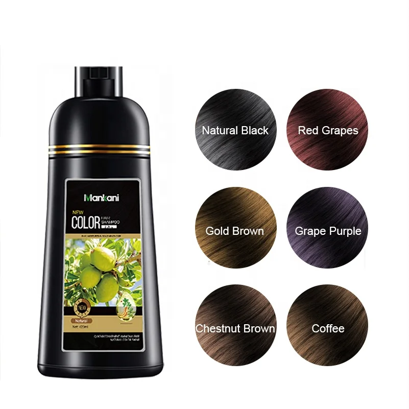 Private Label hair coloring shampoo natural Brown Color Black Permanent Herbal Hair Dye Shampoo