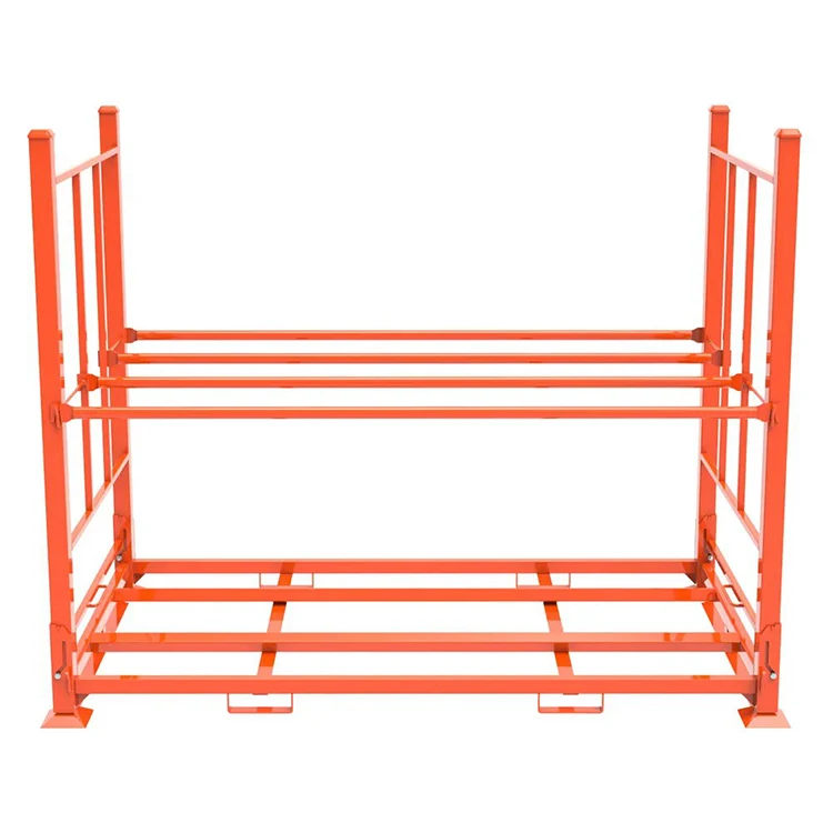 Good quality auto storage warehouse industrial foldable stacking steel pallet truck tyre rack