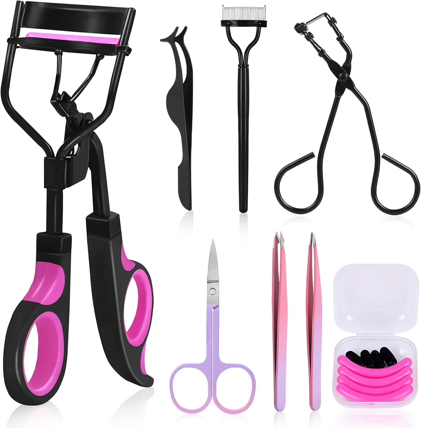 Professional Lash Curlers metal Eyelashes Comb with Silicone Pads Carbon Steel Eyelash Curler