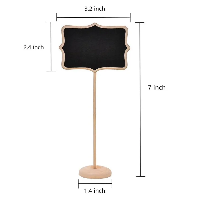 wholesale multifunctional message board 15 pack wooden mini chalkboard sign with stand