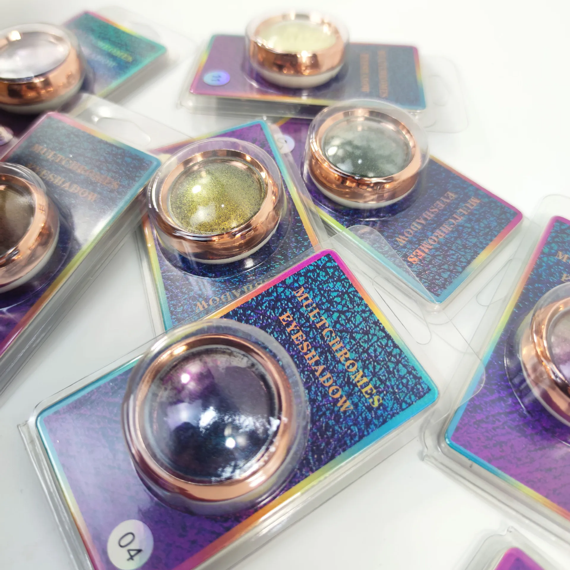 Private label eyeshadow glitter long lasting cosmetics waterproof single chameleon eyeshadow pigment