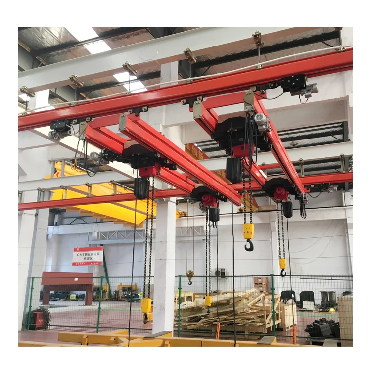 2000 kg 2.5T 3.2T KBK model UK40 rail large-tonnage double girder beam suspension light ergonomic EOT crane system price