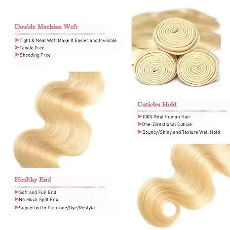 Top Quality Remy Hair 613 Blonde Color Straight Curly Wave Bundles 100% Vietnam Human Hair Extensions With The Best Quality