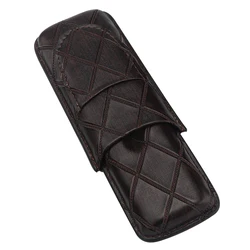 Xifei Handmade 2 Finger Black Travel Leather Cigar Case Cigar Tube Humidor