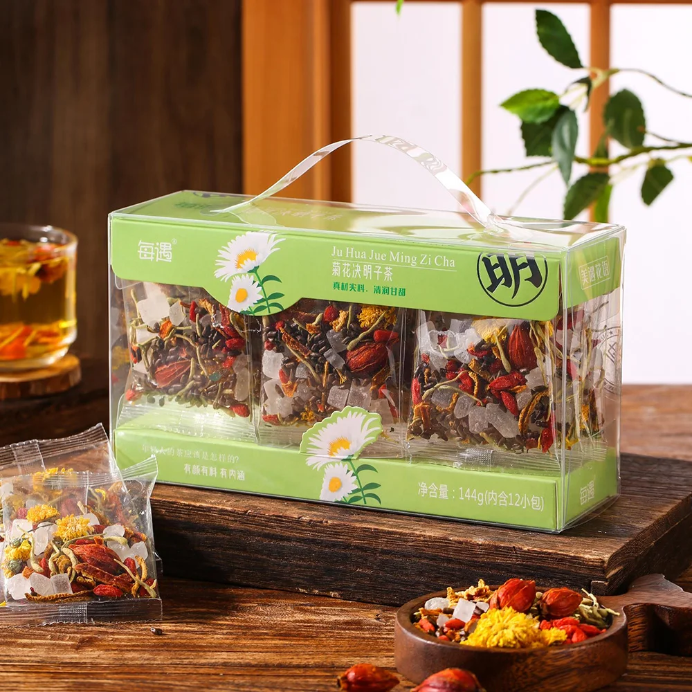 Wholesale Chinese gift box packaged flower tea Chrysanthemum Cassia Seed Tea 144g