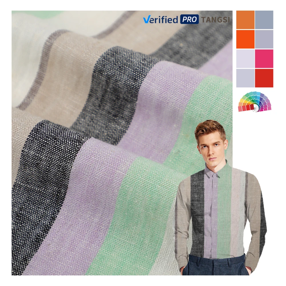 Hot Sale 30%Linen 70%Rayon Yarn Dyed 160gsm Eco-friendly Linen Viscose Fabric For clothes