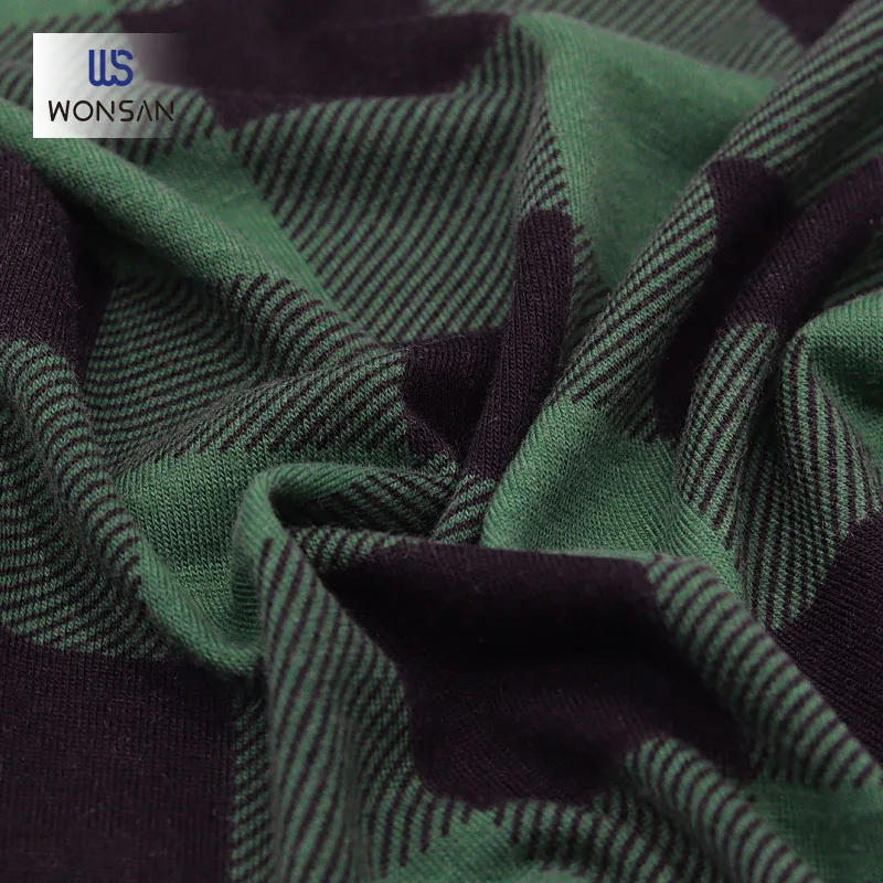 China High Quality Polyester Spandex Garment T-shirt Cloth Yarn Dyed Plaid Printed Jersey Knitted Fabric