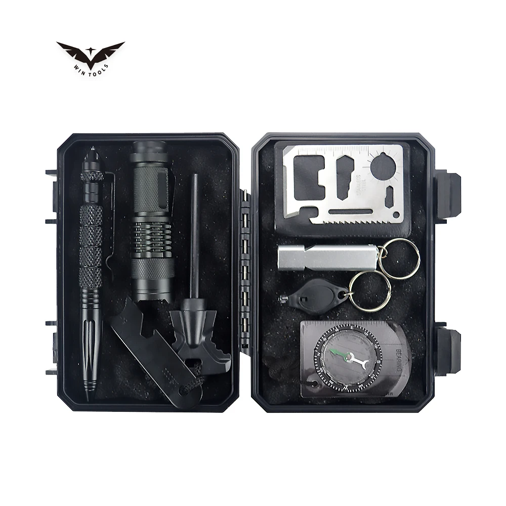 8 in 1 Survival Kit Outdoor Camping Emergency Survival Tools Set