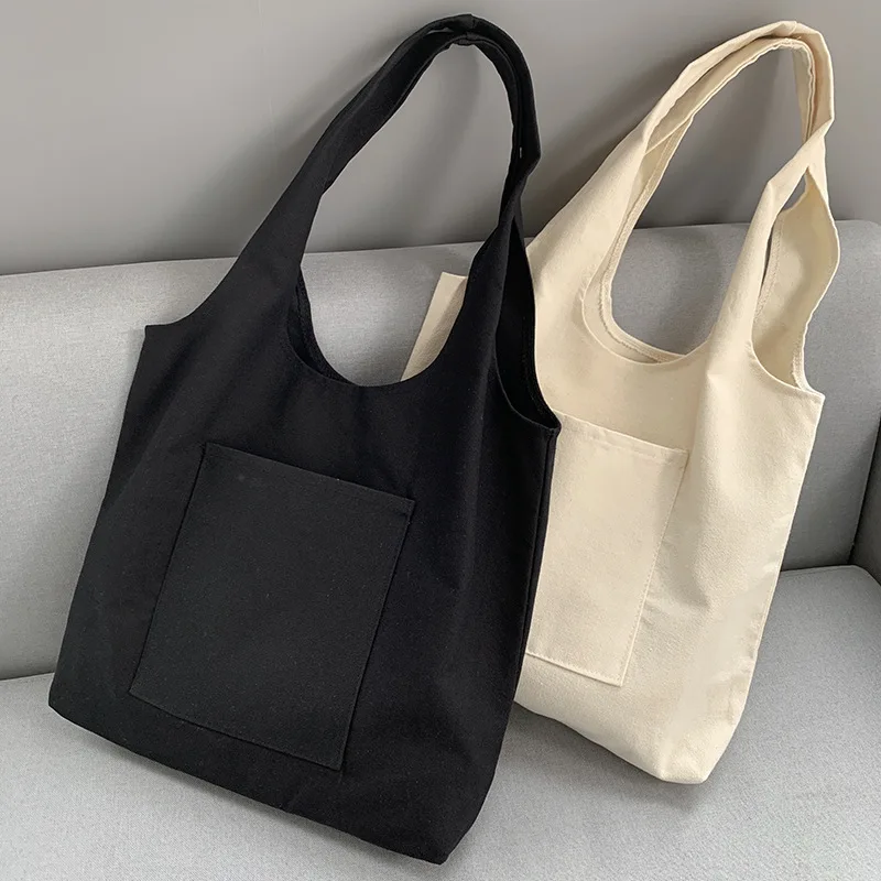 Hot Sale Eco Friendly high-capacity Cotton Shopping custom Canvas Tote Bag with Custom Printed Logo  tote bag