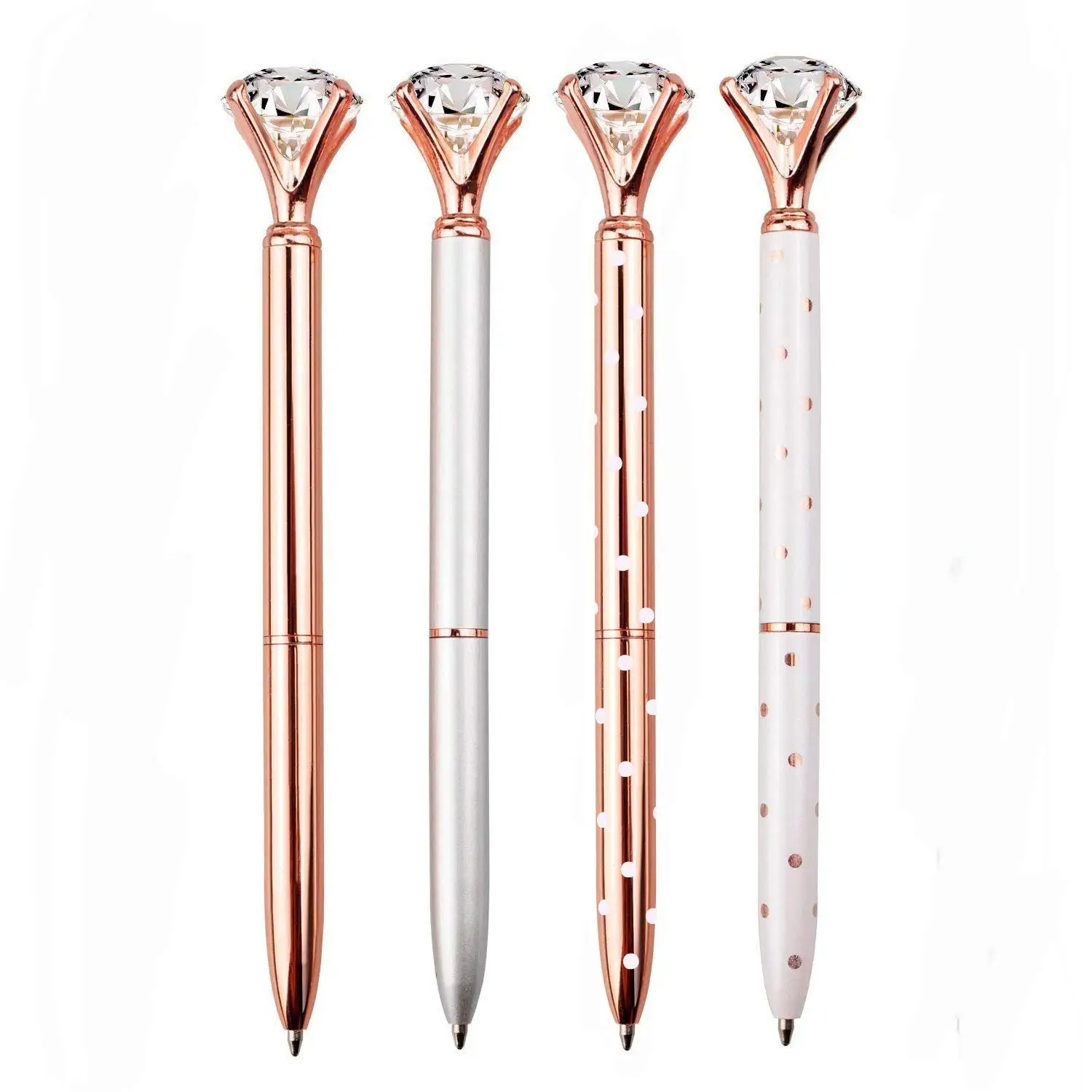 Office School Supplies Big Crystal Diamond Ballpoint Pen Metal Smooth Creative Ballpoint Pen For Woman Girls