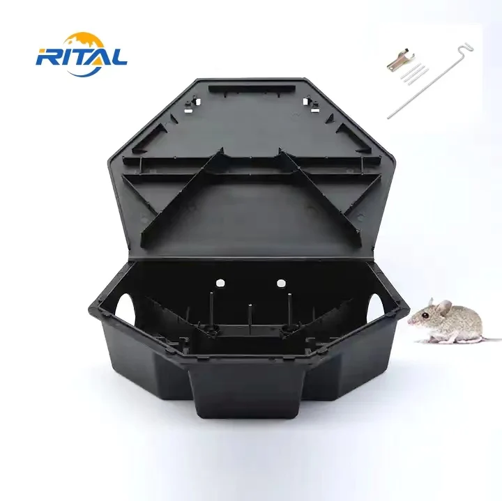 Hot Sales Rat box Poison Bait Box Plastic Interior  Rodent Rat and Mouse Bait Station House Mouse Rap Trap Box for Pest Control