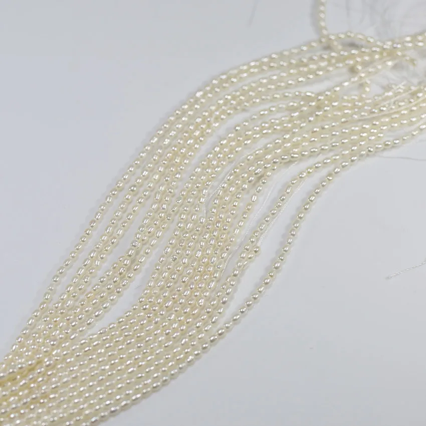 Wholesale 2-3mm AA  High Quality Natural Freshwater Rice Oval Tiny Small Loose Pearl