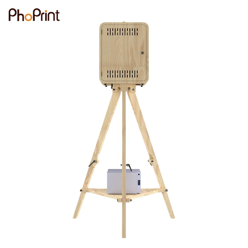 Wholesale Portable Easy Assembly Wood Photo Booth with Printer Lightweight and for Events for Shooting with Camera and iPad