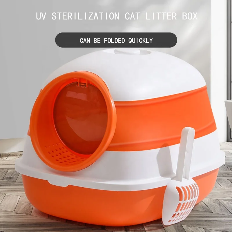 NEW Design Big Space Portable Folding Cat Toilet Easy To Use Cat Litter Box With Deodorizing