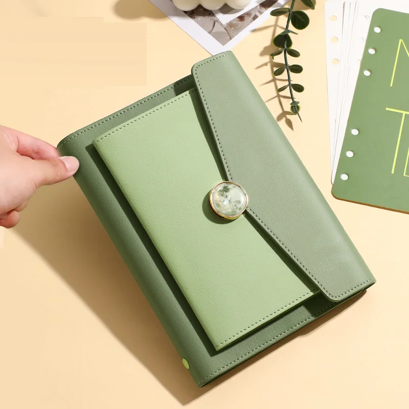 A5 Grid Hard Cover Pu Leather Custom Diary Weekly Monthly Daily Note Book With Pen Paper Notebook