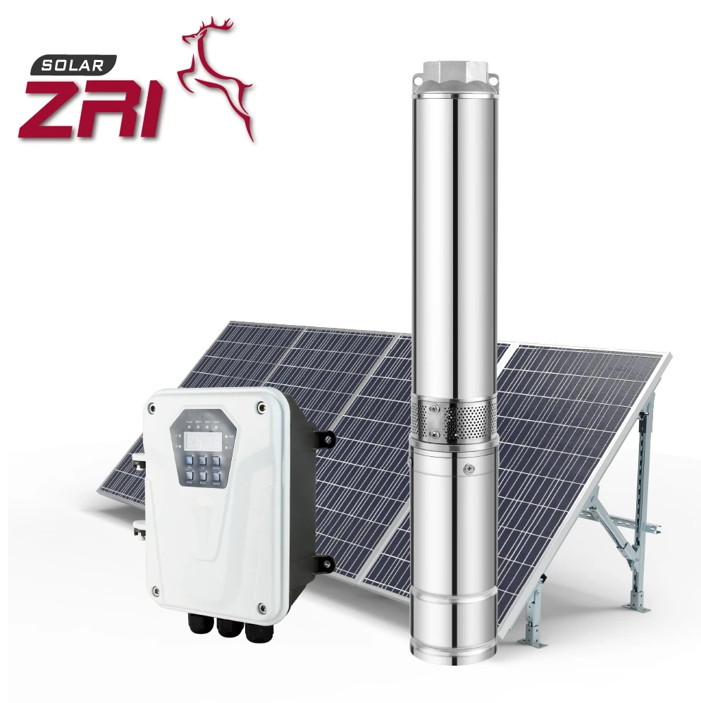 Zri со слежением за максимальной точкой мощности контроллер 4 дюйма 0 5 hp водяная насосная система на солнечной батарее DC Солнечный водяной насос для глубоких скважин