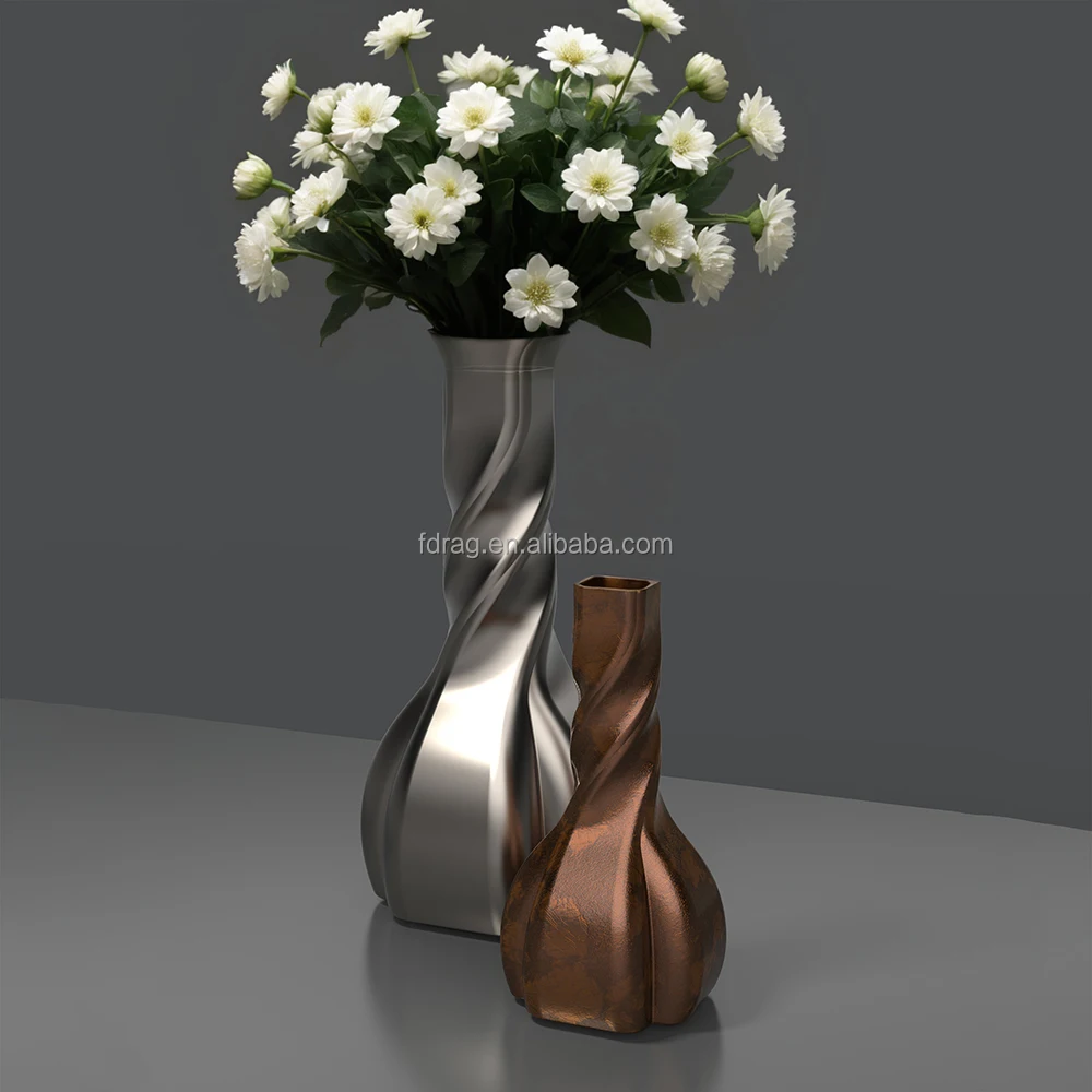 Factory Custom Design Art Abstract Twisted Porcelain Ceramic Dried Flower Vase for Centerpiece Table Decor