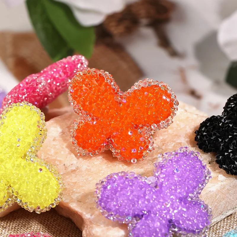 Sugar Bead Crystal Butterfly Rhinestone Acrylic Pen Beads for Jewelry Bracelet Making Phone Keychain DIY