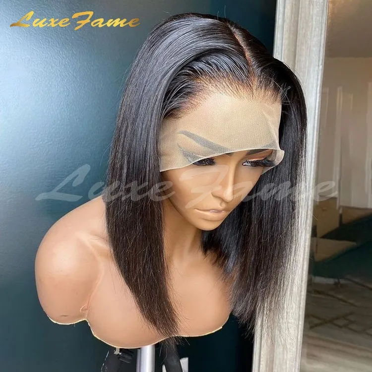 Pre Plucked Lace Closure Bob Human Hair Wig,Human Hair Short Bob Wig For Black Women,Double Drawn Human Hair Bob Vietnam Wigs