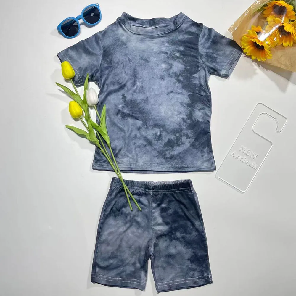 Летний комплект одежды для мальчиков, Детские комплекты одежды для маленьких мальчиков, велосипедные футболки и шорты для маленьких мальчиков