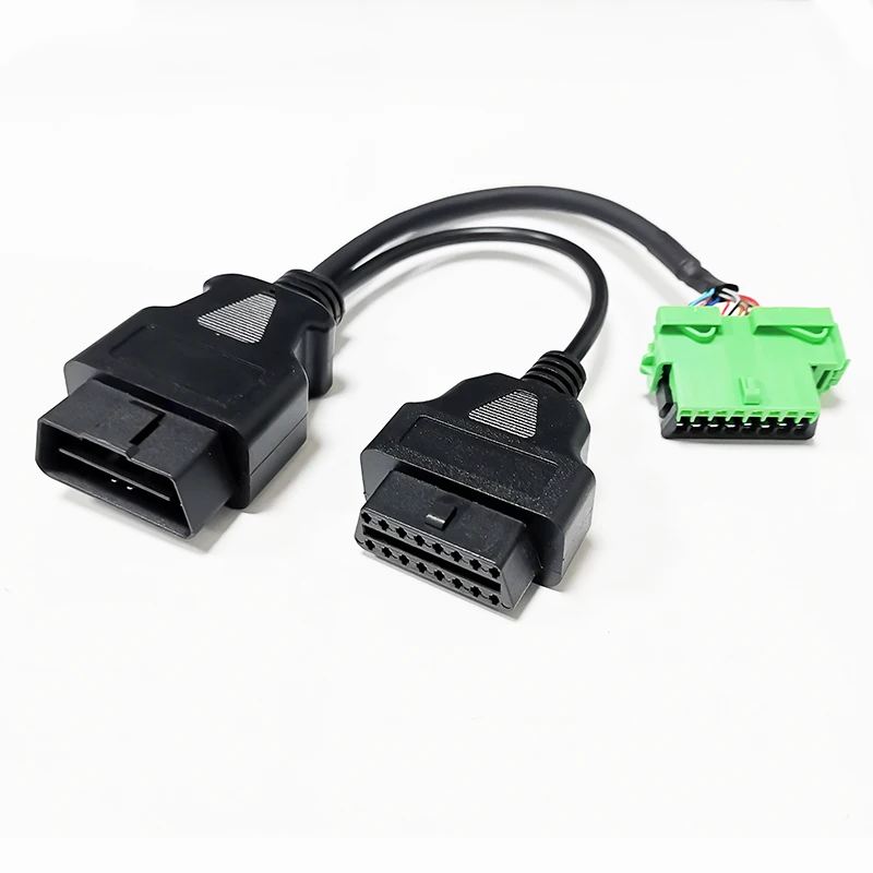 Replacement For Peugeot Citroen 16pin OBDII OBD2 Y Cable Splitter Male to Double Female Automotive Vehicle Car Wire Lead Cord
