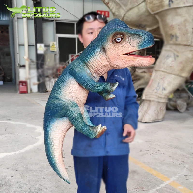 Realistic animatronic baby dinosaur puppet dinosaur toy hand puppet for sale