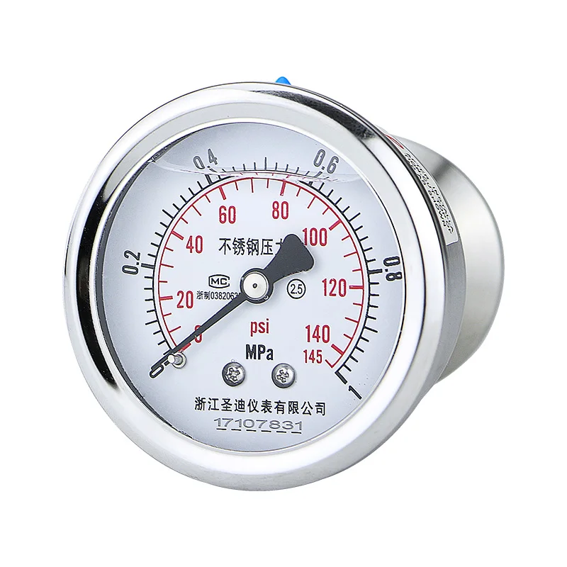 Factory OEM 2.5% Precise Pressure Force Measuring Device Clamp Type 6mpa Diaphragm Oil Hydraulic Pressure Gauge Meter