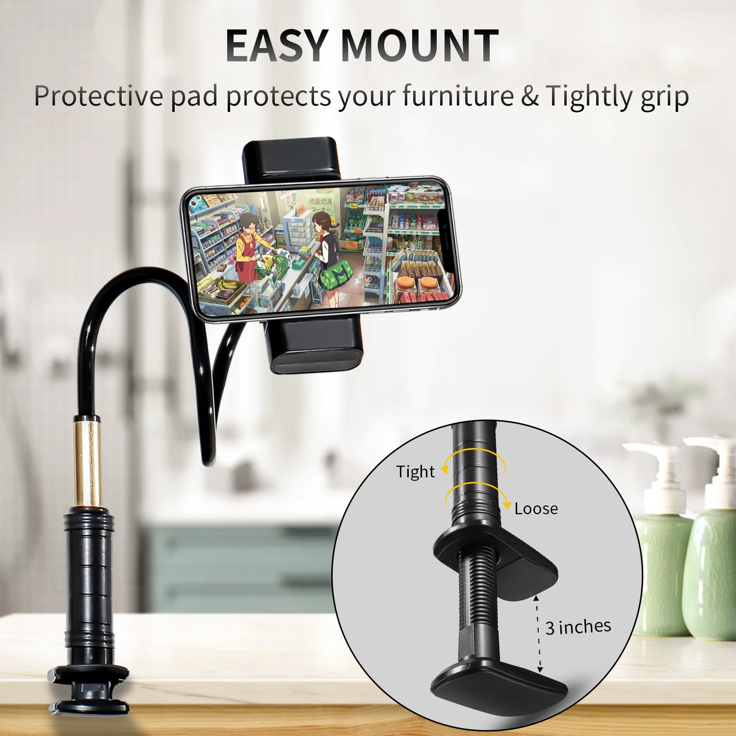  2021 Universal Lazy Bed Desktop Tablet 360 Degree Rotating Flexible Hanging Neck Custom Unique Selfie Mobile Phone