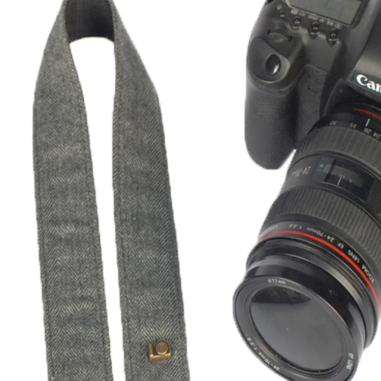 wholesale custom logo plastic buckles cotton vintage grey color sling camera straps for canon camera slr