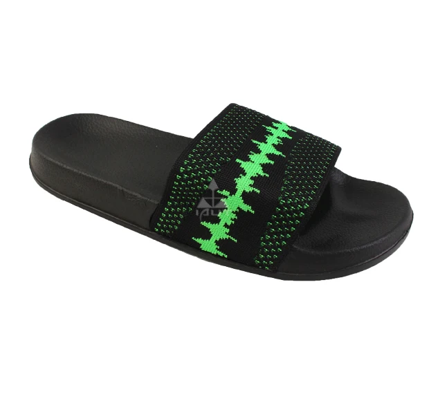 Men fly upper knit fashion indoor and outdoor slides slippers