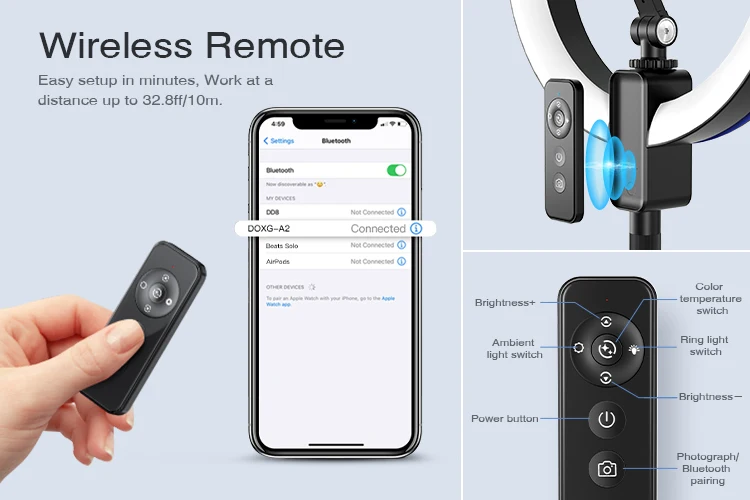 UPERGO Multi-function Lamp and Ring Light Freely Assembleable Double Light Head Nordic Lamp LED Floor Reading or Task Light