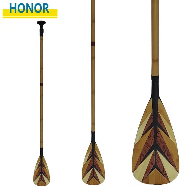 Высококачественное бамбуковое весло для серфинга Honor 2 шт. регулируемое с текстурой древесины продажа