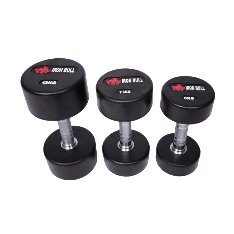 IRON BULL LOGO Hot Sale Free  Exercise Equipment round rubber dumbbell