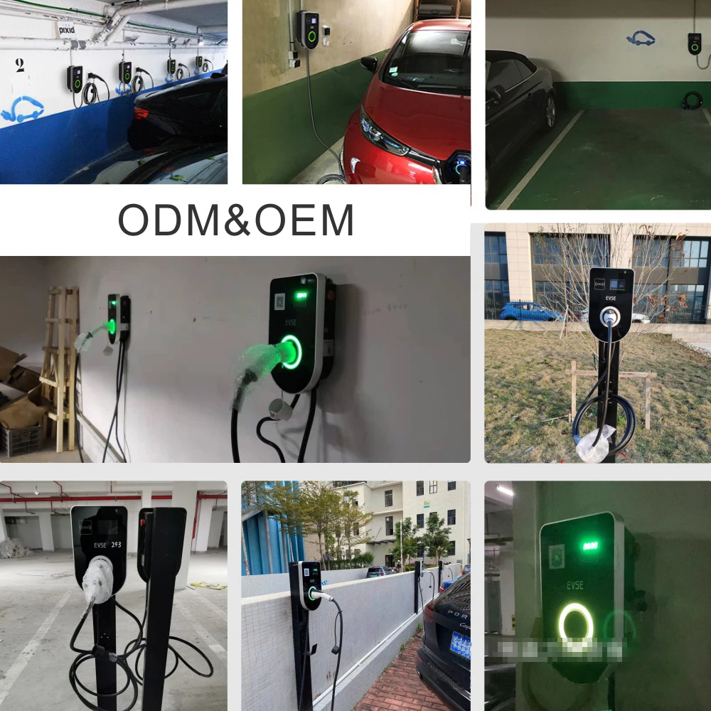 New Energy Smart Charging Station Wallbox 7KW Single Phase Car EV Charger Power Station with Bluetooth Charging Stations