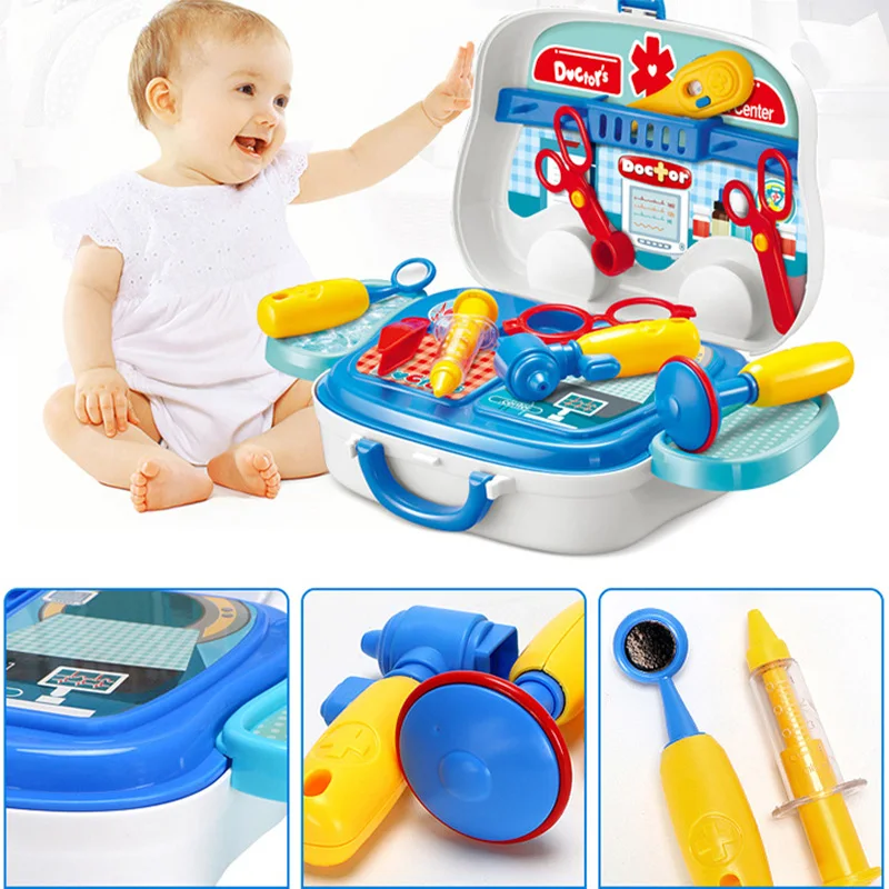 Role Play Clinic Toys Handle Box Set Educational Plastic Doctor Toys For Kids