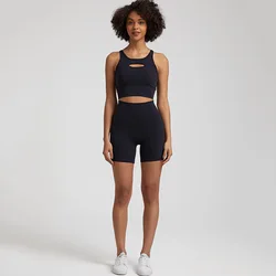 New High-waisted Nude Sense of Yoga Clothing Sets Tight Pants Peach Buttocks Fitness Suit