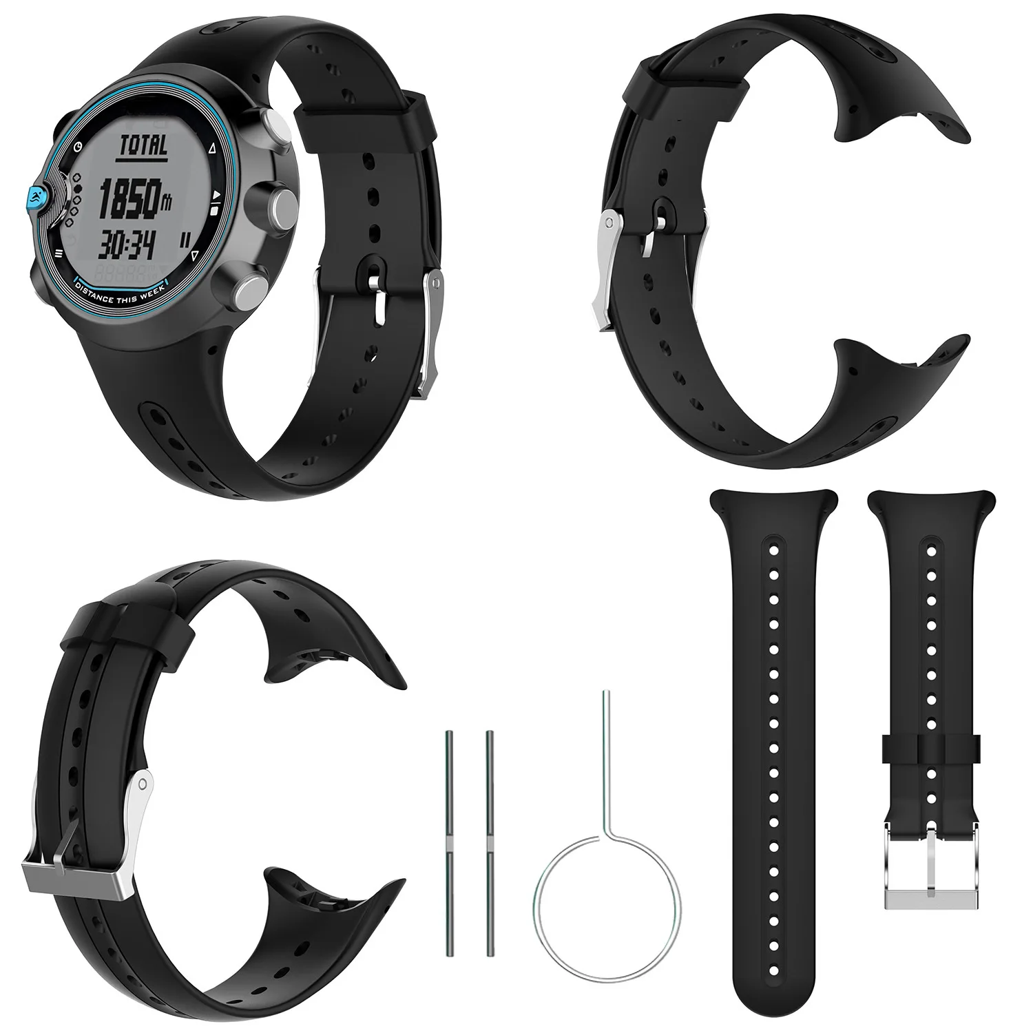 Qiman For Garmin Swim Watch Silicone Replacement Band, Replacement Silicone WristBand Strap For Garmin Swim Watch GPS Smartwatch